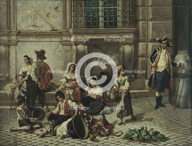 Porte du palais Farnèse à Rome, c.1880. Creator: Auguste Dutuit.