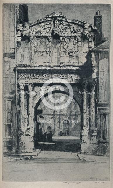 'Porte Saint-Pierre, Auxerre', 1912. Artist: Albany E Howarth.