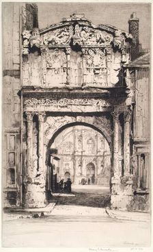 Porte St Pierre, Auxerre, 1912. Creator: Albany E Howarth