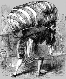 Porter Carrying a Load; Industrious Classes in Constantinople 1854. Creator: Unknown