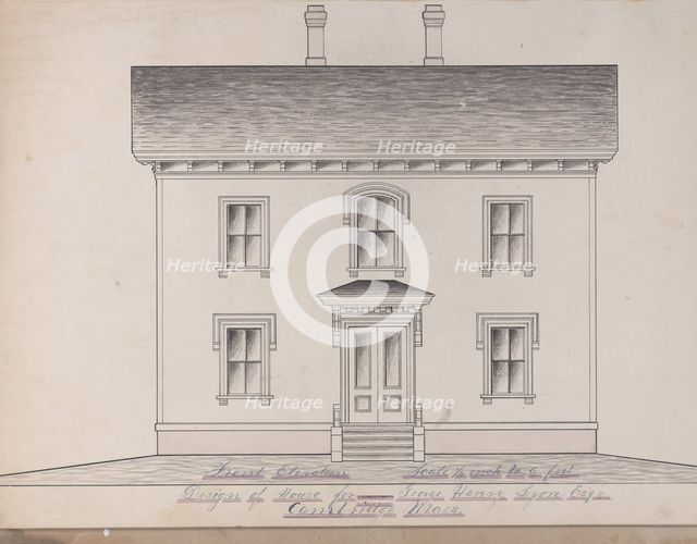 Portfolio containing Six Designs for the George Henry Lyon House, Cambridge, Mass., 19th cent. Creator: Anon.