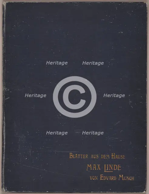 Portfolio cover and colophon page, from Max Linde's House, 1902. Creator: Edvard Munch.