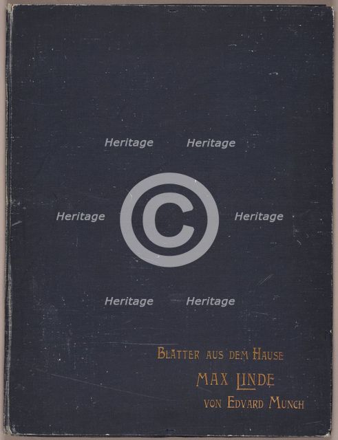 Portfolio cover and colophon page, from Max Linde's House, 1902. Creator: Edvard Munch.