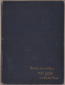Portfolio cover and colophon page, from Max Linde's House, 1902. Creator: Edvard Munch