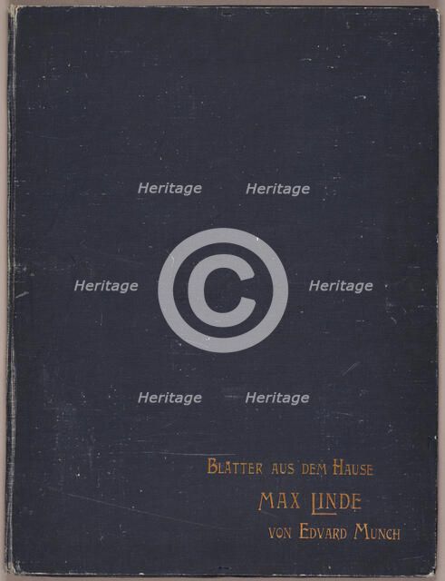 Portfolio cover and colophon page, from Max Linde's House, 1902. Creator: Edvard Munch.