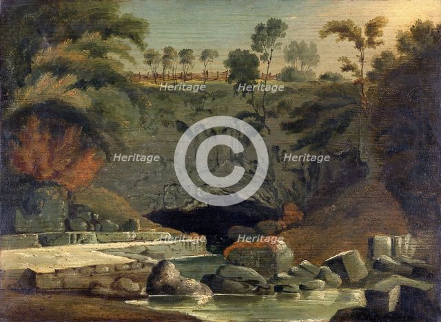 Porth-yr-Ogof, Brecknockshire, 1819. Creator: Penry Williams.