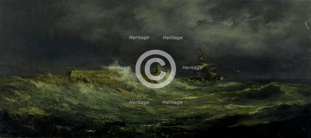 Porthcawl in a Storm, 1900. Creator: Richard Short.