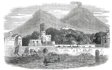 Portici - the Recent Residence of the Pope, sketched from the Sea, 1850. Creator: Unknown