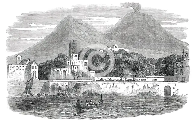 Portici - the Recent Residence of the Pope, sketched from the Sea, 1850. Creator: Unknown.