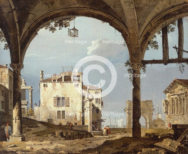 Portico with a Lantern, 1741/45. Creator: Unknown.