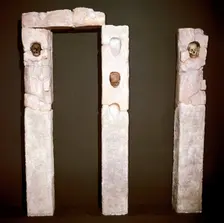 Portico with skulls from a Celtic sanctuary, Roquepertuse, France, c3rd - 2nd century BC