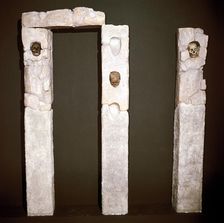 Portico with skulls from a Celtic sanctuary, Roquepertuse, France, c3rd - 2nd century BC