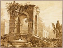 Portico in Ruins, 1799. Creator: Cecilie Arens