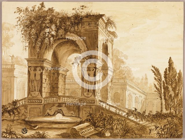 Portico in Ruins, 1799. Creator: Cecilie Arens.