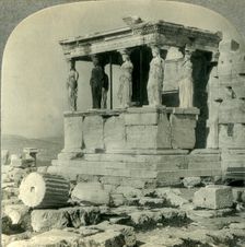 Portico of the Carytides on the Erechtheum, Acropolis, Athenaai (Athens), Greece c1930s. Creator: Unknown