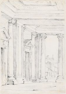Portico of the Palazzo Nuovo, on the Campidoglio, 1744/1750. Creator: Joseph-Marie Vien the Elder