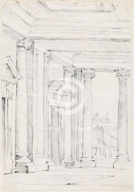 Portico of the Palazzo Nuovo, on the Campidoglio, 1744/1750. Creator: Joseph-Marie Vien the Elder.