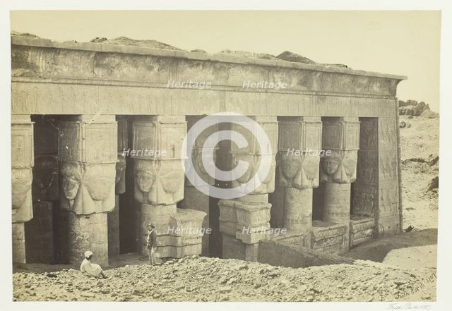 Portico of the Temple of Dendera, 1857. Creator: Francis Frith.