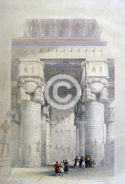 'Portico of the Temple of Dendera', 19th century. Artist: David Roberts