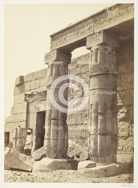 Portico of the Temple of Goorneh, 1858/62. Creator: Francis Frith.