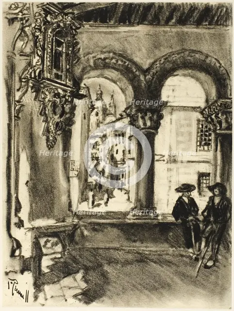 Portico San Martín, Segovia, c. 1903. Creator: Joseph J Pennell.
