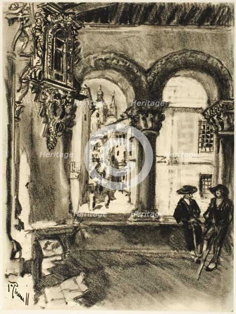 Portico San Martín, Segovia, c. 1903. Creator: Joseph J Pennell.