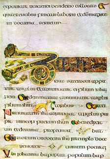 Portion of The Argument to the Gospel of St John, 800 AD, (20th century)