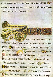 Portion of The Argument to the Gospel of St John, 800 AD, (20th century)