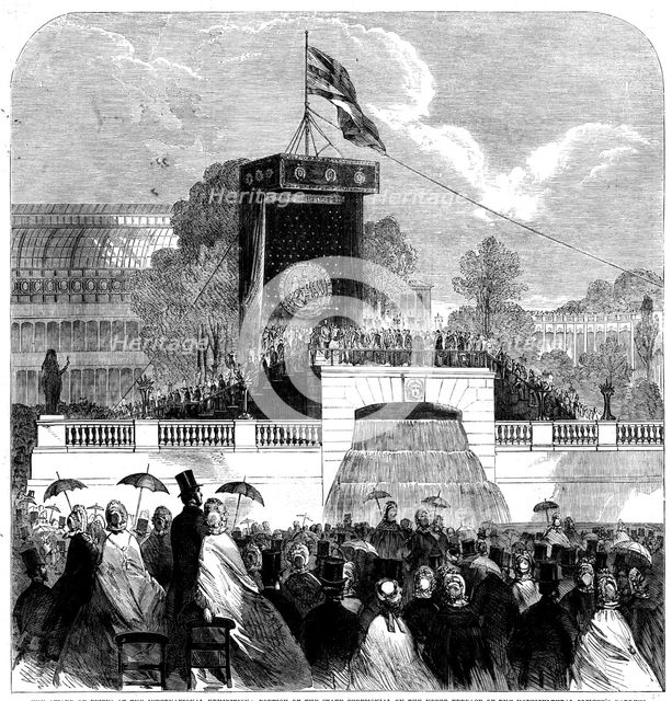 Portion of the State Ceremonial on the Upper Terrace of the Horticultural Society's Gardens, 1862. Creator: Unknown.