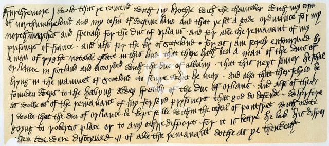 Portion of a letter from Henry V, c1419.Artist: Henry V