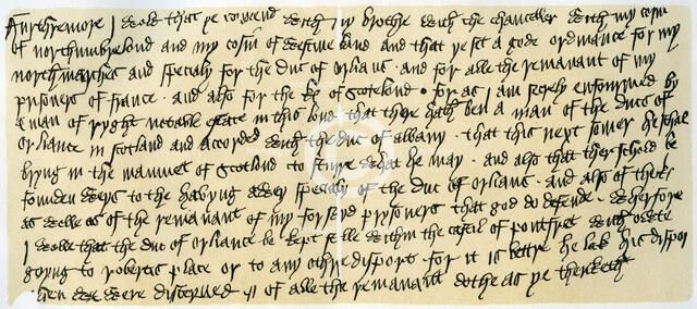 Portion of a letter from Henry V, c1419.Artist: Henry V