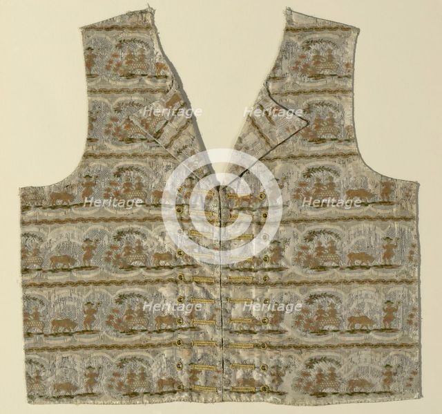 Portion of a Waistcoat (Front), France, 1775/1800. Creator: Unknown.