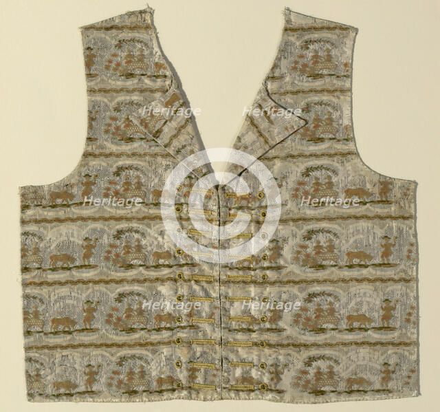 Portion of a Waistcoat (Front), France, 1775/1800. Creator: Unknown.