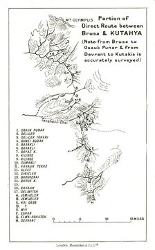 Portion of direct route between Brusa and Kutahya c1915. Creator: Stanford's Geographical Establishment
