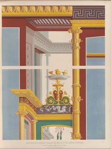 Portions of a painted wall in the House of the Second Fountain, 1850. Creator: Ludwig Gruner