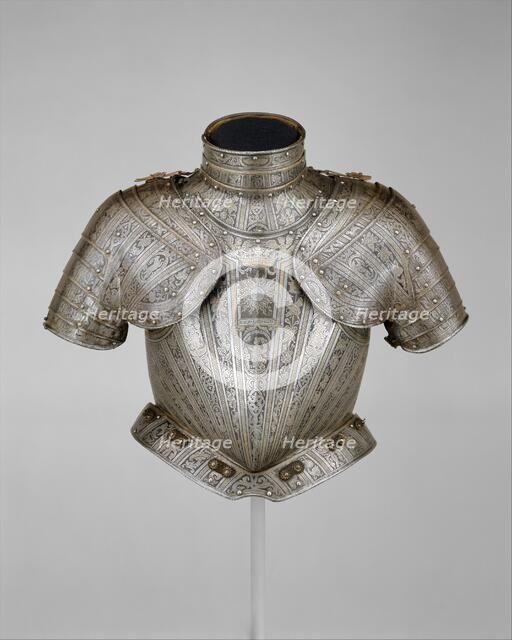 Portions of an armour for  Vincenzo Luigi di Capua (d. 1627), Italian, Milan, ca. 1595. Creator: Pompeo della Cesa.