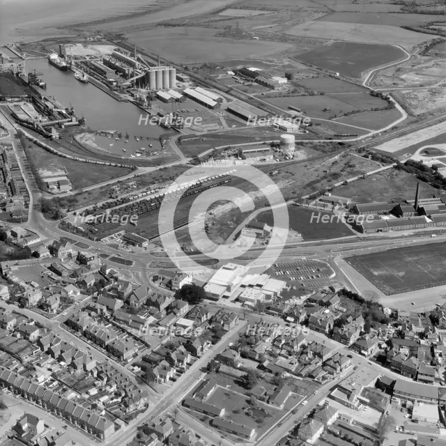 Portishead Dock and branch railway line, Portishead, North Somerset, 1972. Artist: Aerofilms.