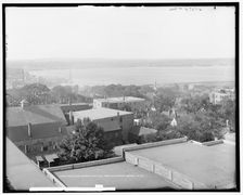 Portland harbor and city from Congress Square Hotel, between 1900 and 1915. Creator: Unknown