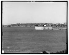 Portland, Me., and Fort Gorges from Little Diamond Island, c1905. Creator: Unknown