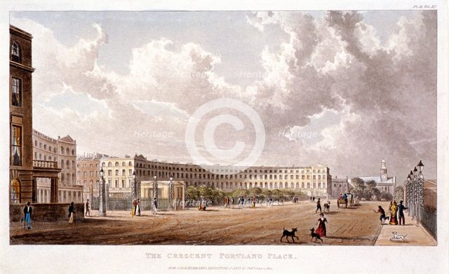 Portland Place, Marylebone, London, 1822. Artist: Anon