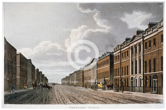 Portland Place, Marylebone, London, c1814. Artist: Anon