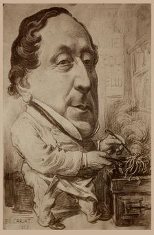 Portrait Caricature of the composer Gioachino Antonio Rossini (1792-1868), c 1850. Creator: Carjat, Étienne (1828-1906)