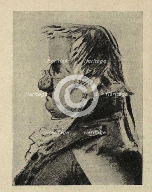 Portrait Caricature of the architect Giacomo Quarenghi (1744-1817), 1810s. Creator: Orlowski (Orlovsky), Alexander Osipovich (1777-1832).