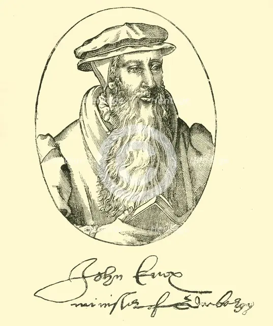 'Portrait and Autograph of John Knox', c1550-1560, (1890). Creator: Unknown.