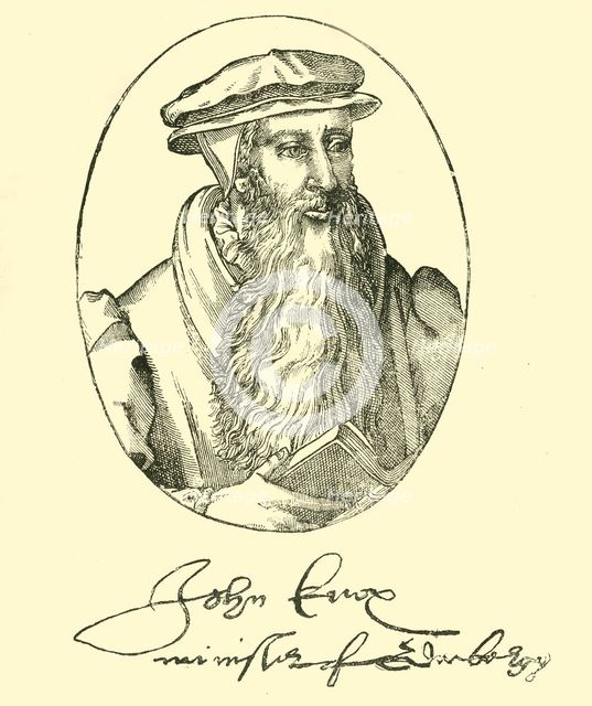 'Portrait and Autograph of John Knox', c1550-1560, (1890). Creator: Unknown.