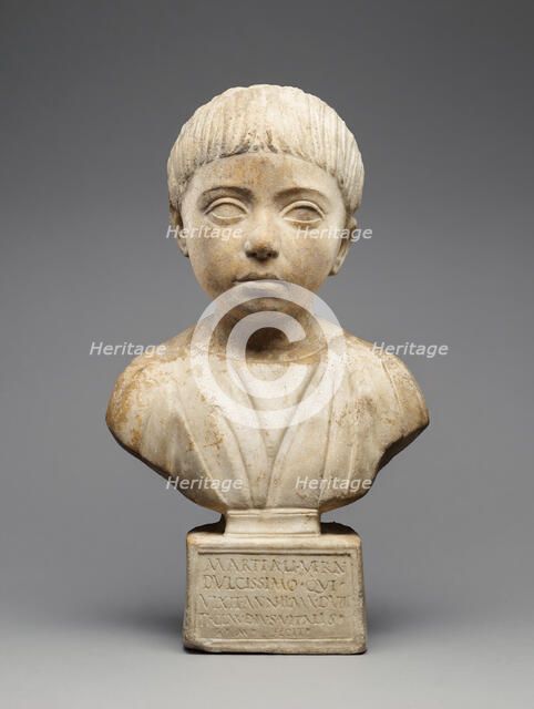 Portrait Bust with Inscription, A.D. 100-115. Creator: Unknown.