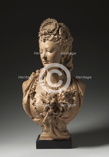 Portrait Bust, c. 1865. Creator: Albert-Ernest Carrier-Belleuse (French, 1824-1887).