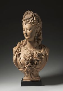 Portrait Bust, c. 1865. Creator: Albert-Ernest Carrier-Belleuse (French, 1824-1887)