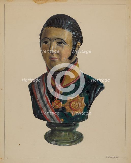 Portrait Bust, c. 1936. Creator: Mina Lowry.