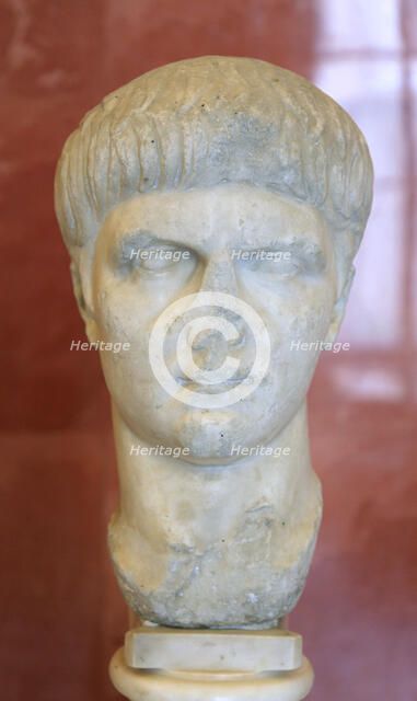 Portrait bust of the Roman Emperor Nero as a youth, mid 1st century. Artist: Unknown